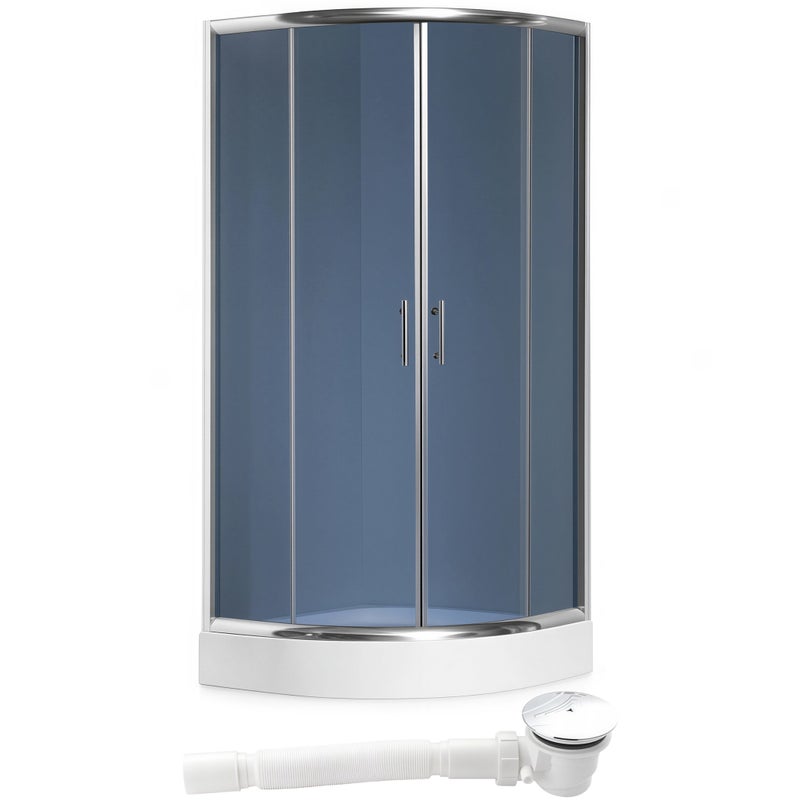 KABINA PRYSZNICOWA NATRYSKOWA Z SYFONEM 90x90 ZAOKRĄGLONA PŁYTKI SOLIDNY WZMACNIANY BRODZIK