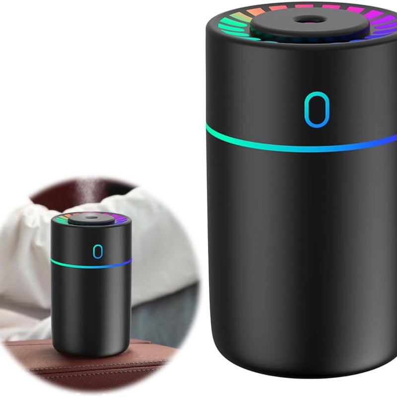 Odświeżacz powietrza do samochodu, ultradźwiękowy dyfuzor olejków eterycznych, nawilżacz powietrza z kolorowymi światłami, 2 tryby mgiełki, mini dyfu