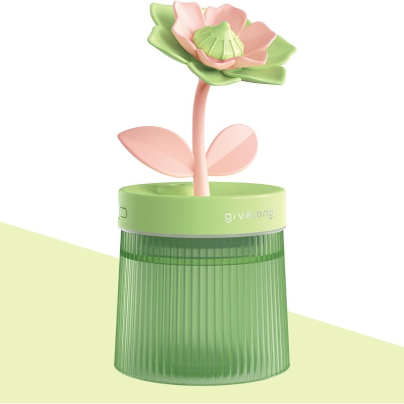 Uroczy, 320 ml, mini nawilżacz powietrza z 2 trybami mgiełki, do domu/pokoju dziecięcego/biura, przenośny mini nawilżacz, mini (gardenia zielona)