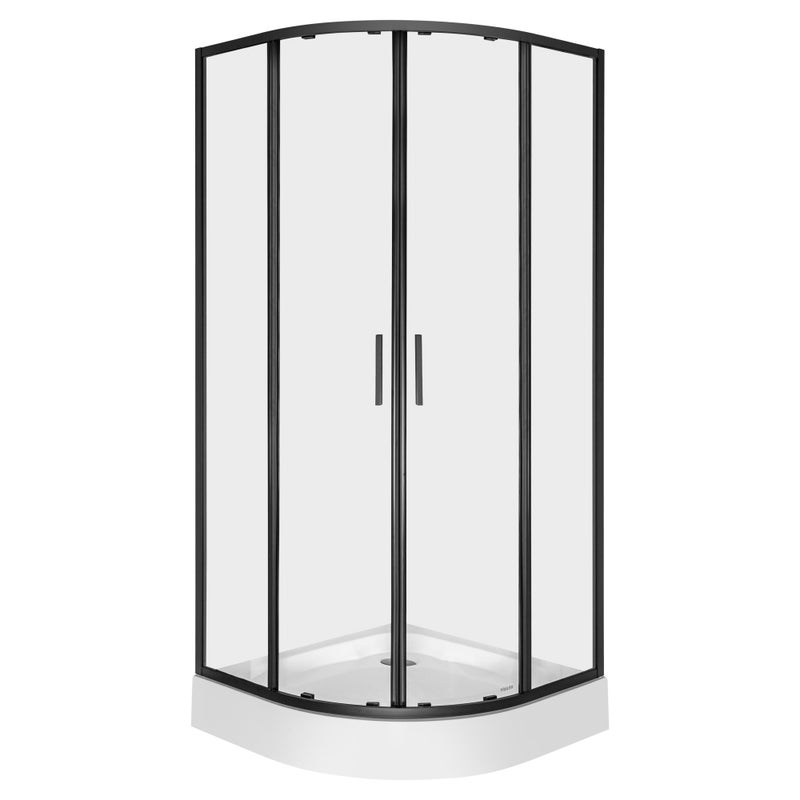 Kabina prysznicowa z brodzikiem Solid RS 80 BL szkło transparentne 6 mm, profole czarne KERRA