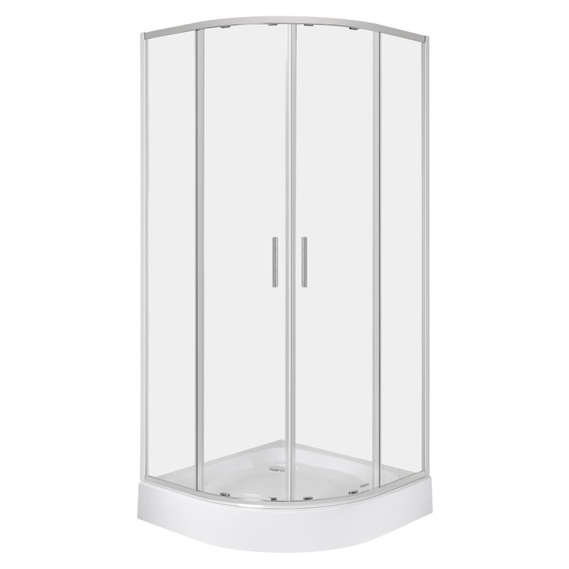 Kabina prysznicowa z brodzikiem Solid RS 80 CHR szkło transparentne 6 mm, profole chrom KERRA