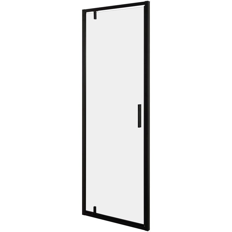 Drzwi prysznicowe uchylne Solid DSPA 70 BL szkło transprentne 6 mm profile czarne KERRA