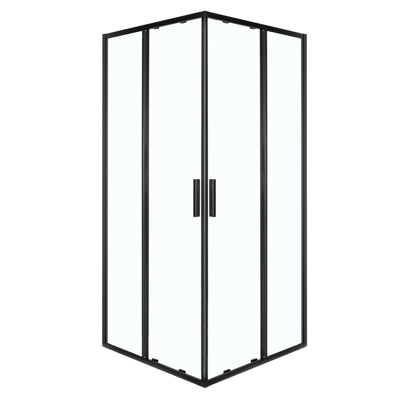 Kabina prysznicowa Solid SQ 80 BL szkło hartowane 6 mm profile czarne KERRA