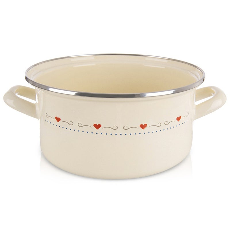 Garnek emaliowany kremowy TONCA 24 cm, 4 l