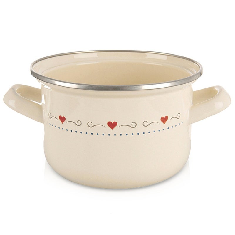 Garnek emaliowany kremowy TONCA 16 cm, 1,4 l