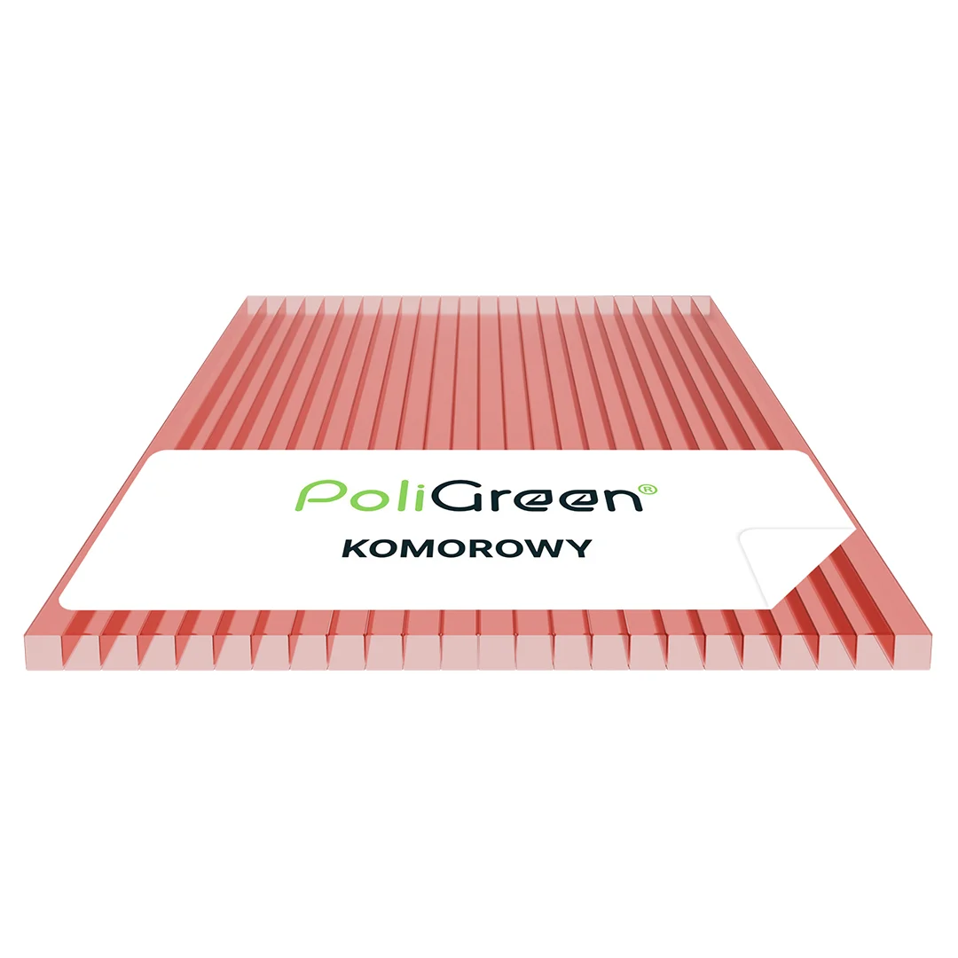 Poliwęglan komorowy PoliGreen 6000x2100, różowy 6 mm