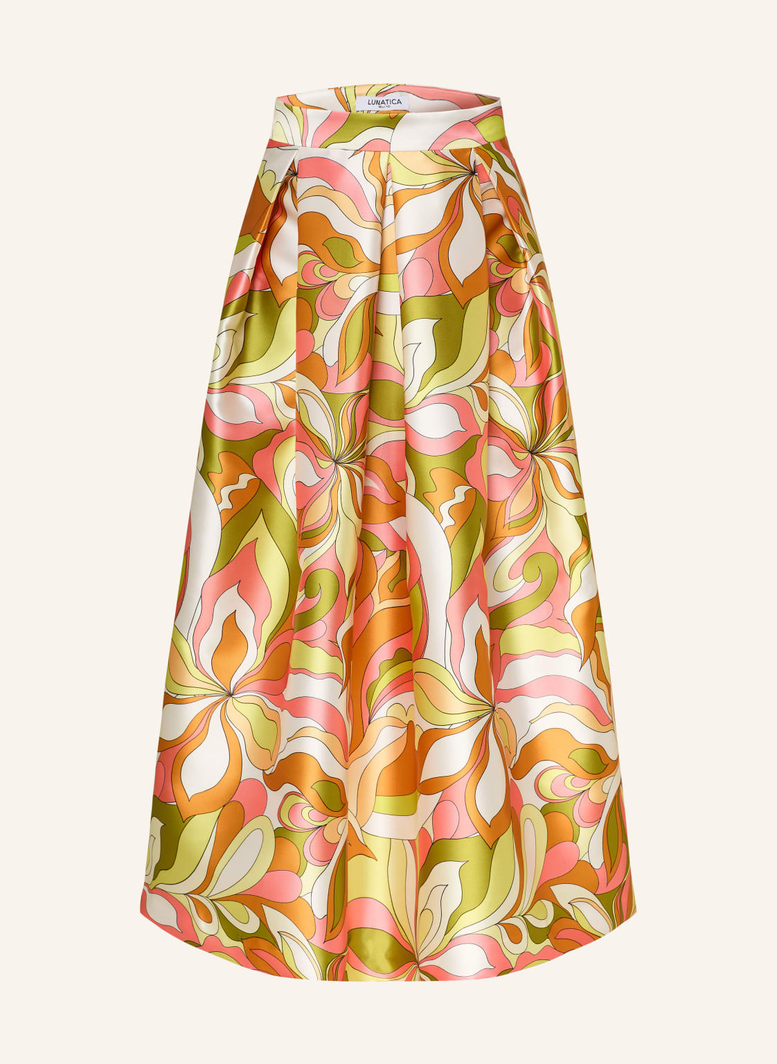 Lunatica Milano Satynowa Spódnica orange