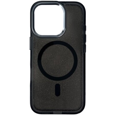 Etui HURTEL Glitter Case MagSafe do Apple iPhone 16 Pro Czarno-przezroczysty