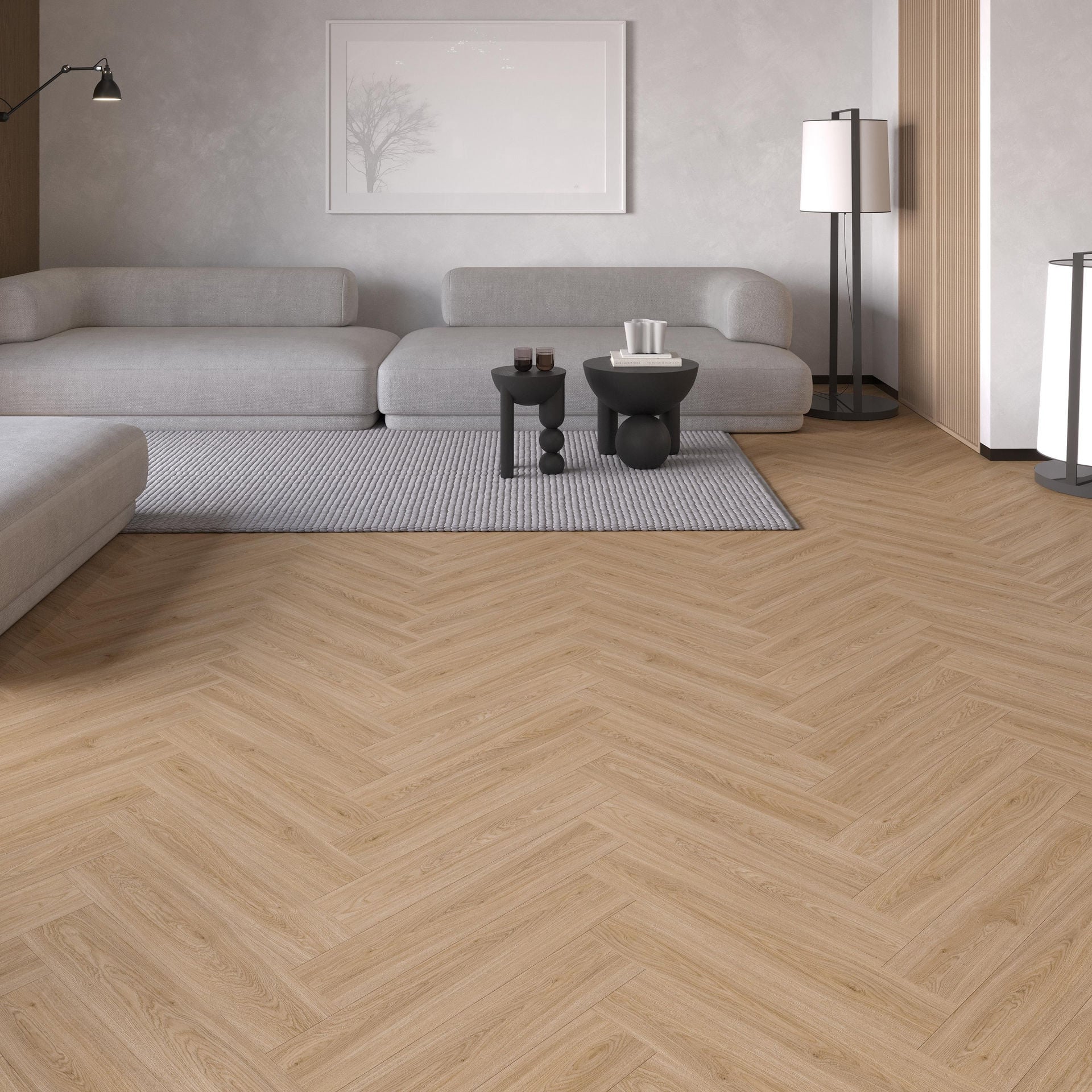 Panele Winylowe Jodełka Spc Living Dąb Calma Kl. 33 4,0 + 1,0 Mm Click Z Podkładem