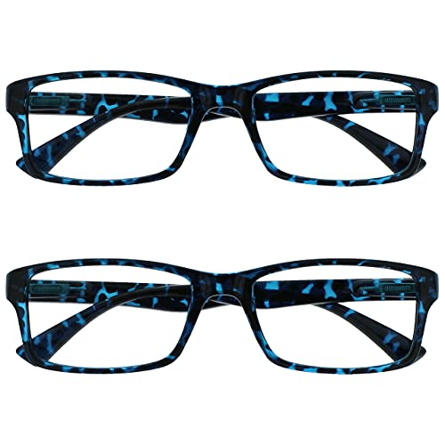 The Reading Glasses Company Te okulary do czytania przedsiębiorstwach czarno-niebieski brązowy kolor liliowy Reader wartość 4er Pack Mężczyźni Kobiety rrrr92 RR92-3-100