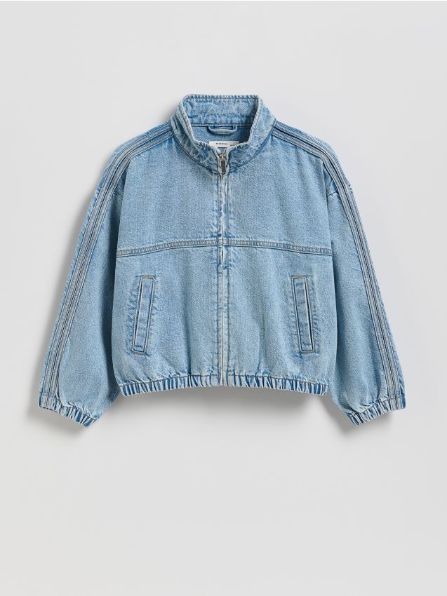 Reserved - Jeansowa kurtka ze stójką - niebieski