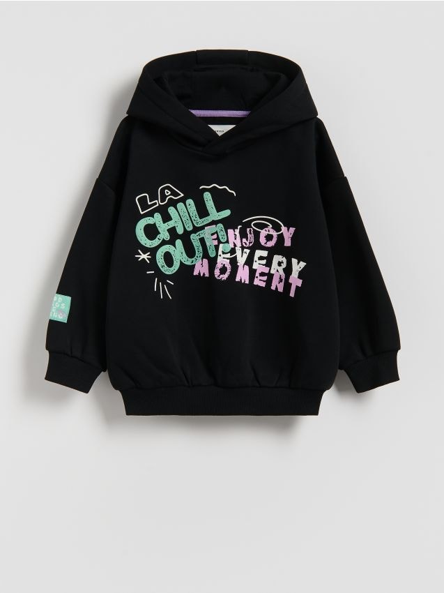 Reserved - Bawełniana bluza z kapturem - czarny