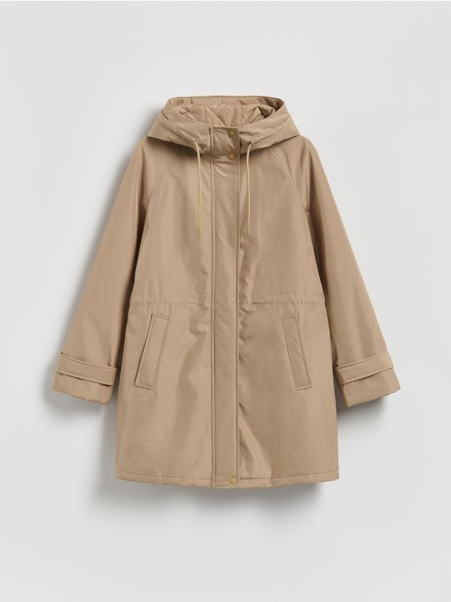 Reserved - Kurtka z kapturem - beżowy