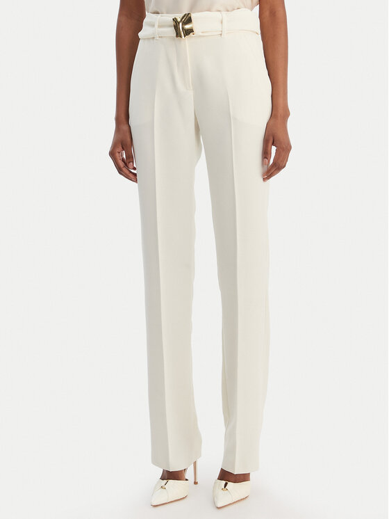 Marella Chinosy Elica 2613131063 Écru Slim Fit