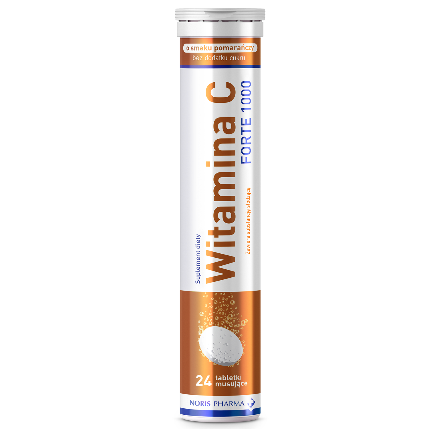 Witamina C Forte 1000, smak pomarańczowy, 24 tabletki musujące