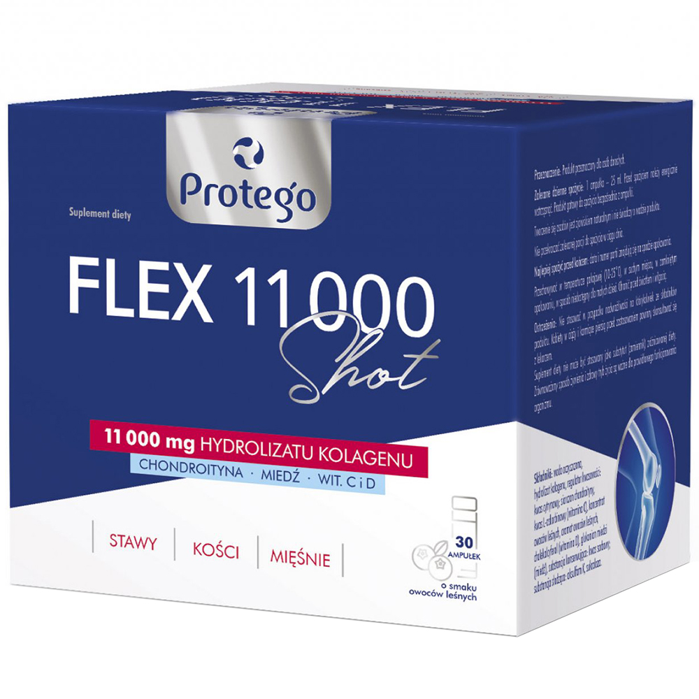 Protego Flex 11 000 Shot, smak owoców leśnych, 25 ml x 30 ampułek
