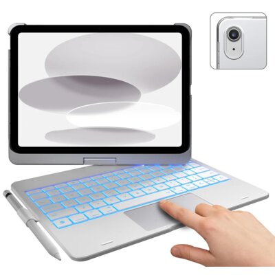 Etui z klawiaturą TYPECASE Flexbook Touch do iPad Srebrny KB201T-100-B-SLV-WHT-B-US-V3