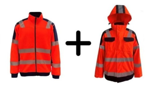 vizwell KURTKA PRZECIWDESZCZOWA Z PODPINKĄ, POMARAŃCZOWA, ROZ. M