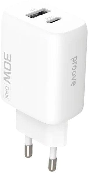 Ładowarka sieciowa Proove Silicone Power 2 30W white (Type-C + USB)