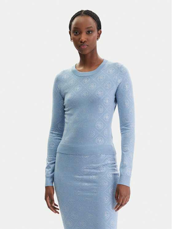 Guess Sweter W6RR66 Z3JD2 Błękitny Regular Fit