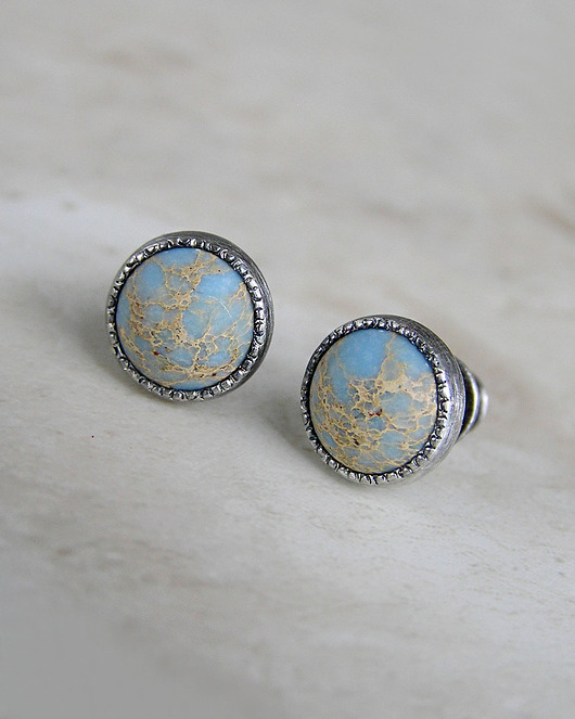 Kolczyki z jaspisami, srebro