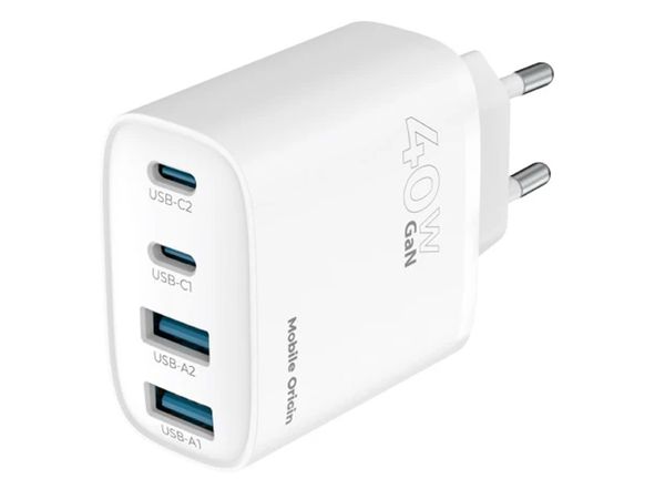 Mobile Origin GaN Wall Charger PW22 - 2x 40W MO-40WCH-PW22