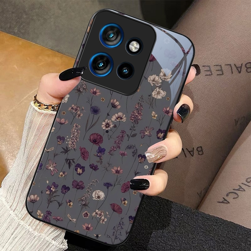 TEMU Etui na telefon: Motorola MOTO 50 Neo Pełna Ochrona Minimalistyczne -Upadkowe Szkło Hartowane, Ilustracja -e Akwarela Graffiti Tekst Design