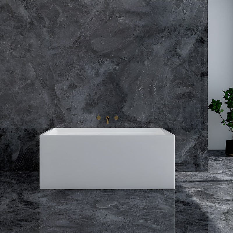 VENTE-UNIQUE Wanna wolnostojąca prostokątna – 232 l – 150 × 75 × 60 cm (dł. × szer. × wys.) – kolor biały – akrylowa - ASPIUS