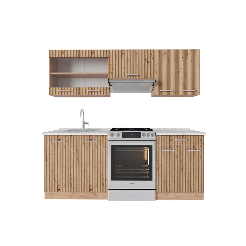 Vicco Aneks kuchenny R-Line, Dąb Artisan/Dąb Goldkraft, 200 cm , AP Marble