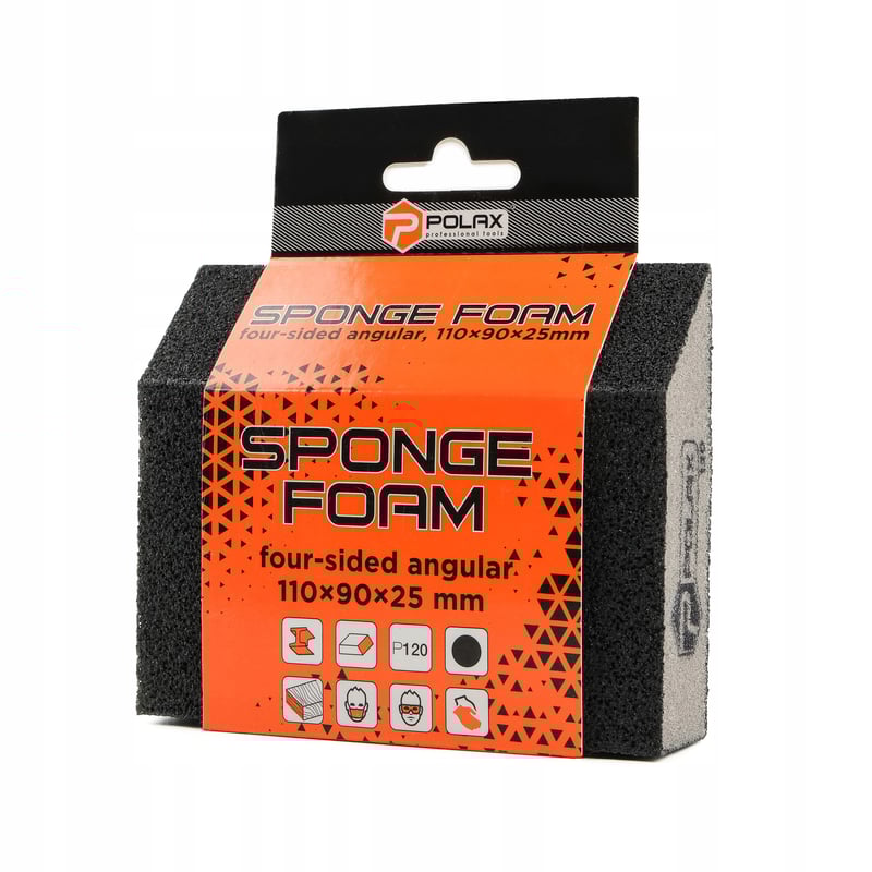 Polax Klocek kostka gąbka ścierna skośna szlifierska 110×90×25mm P120