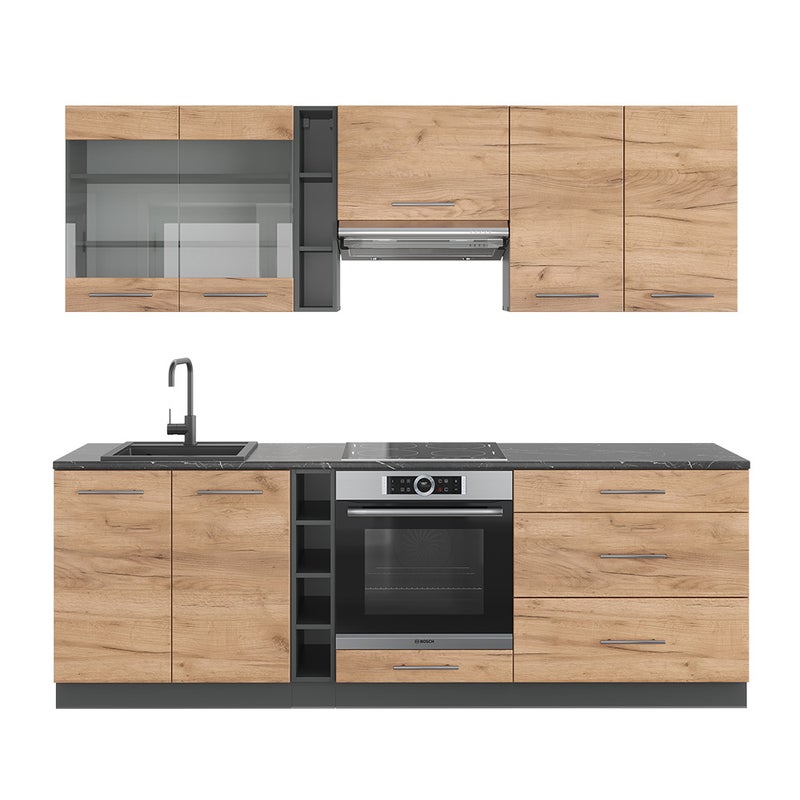 Vicco Szafka kuchenna Fame-Line, Złoty dąb power/antracyt, 235 cm , BP Antracyt