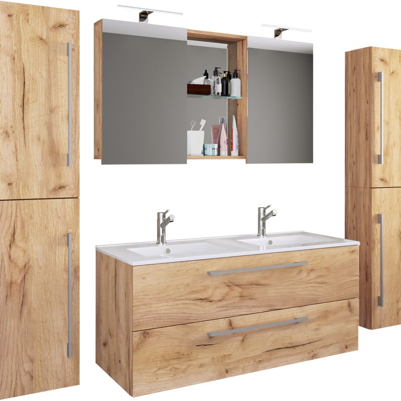 umywalka do mebli łazienkowych Budasi Dąb miodowy W. 150 x S. 178 x G. 46 cm