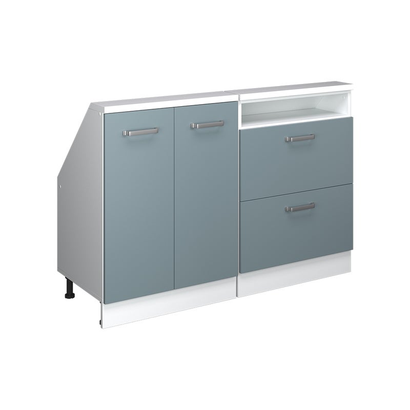 Vicco Szafka kuchenna na dach skośny R-Line, Niebiesko-szary, 120 cm Zestaw 2 sztuk