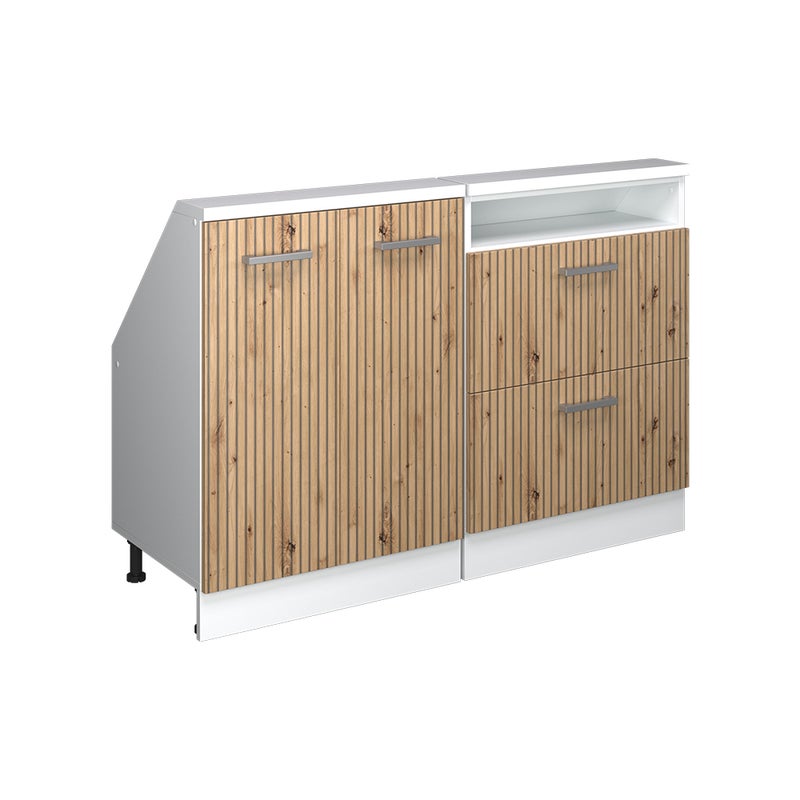 Vicco Szafka kuchenna na dach skośny R-Line, Dąb rzemieślniczy, 120 cm Zestaw 2 sztuk