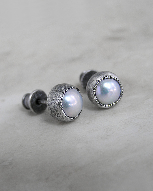 Kolczyki z perłami, srebro