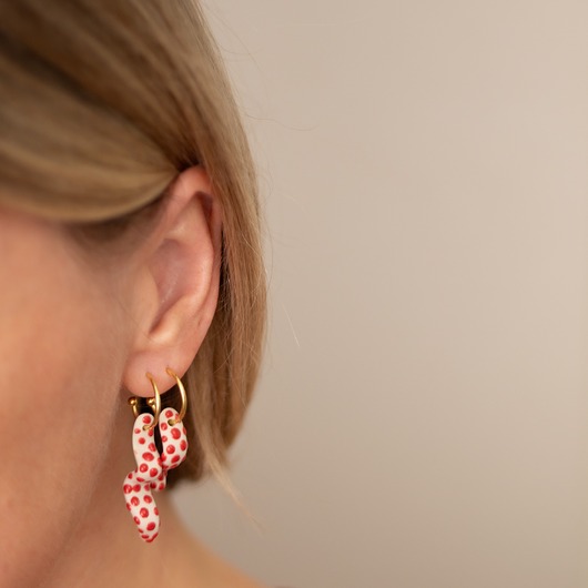 Kolczyki ceramiczne falki red dots