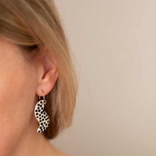 Kolczyki ceramiczne eski black dots
