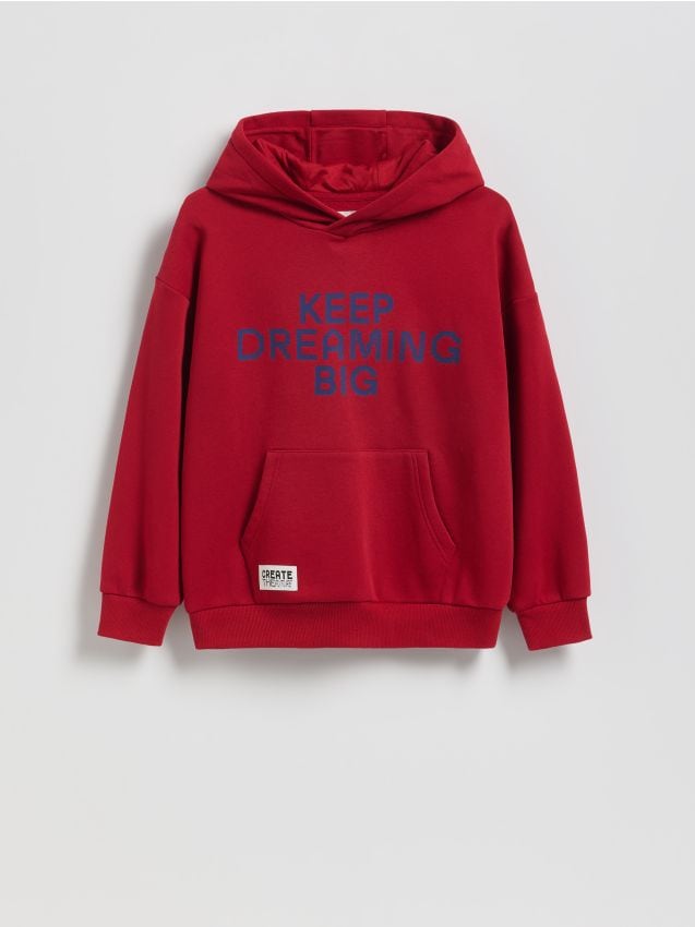 Reserved - Bluza z kapturem - czerwony