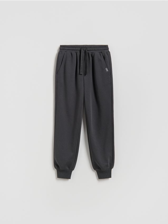 Reserved - Bawełniane spodnie jogger - ciemnoszary