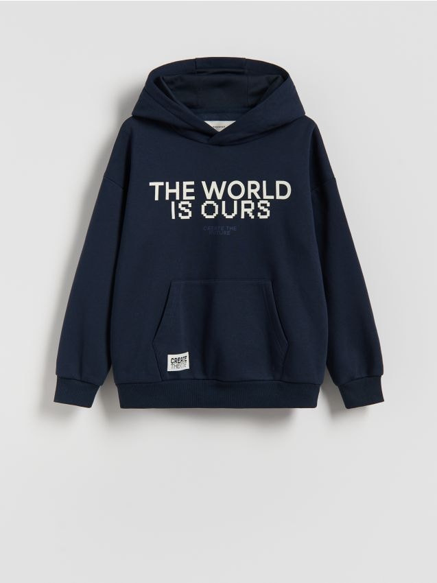 Reserved - Bluza z kapturem - granatowy