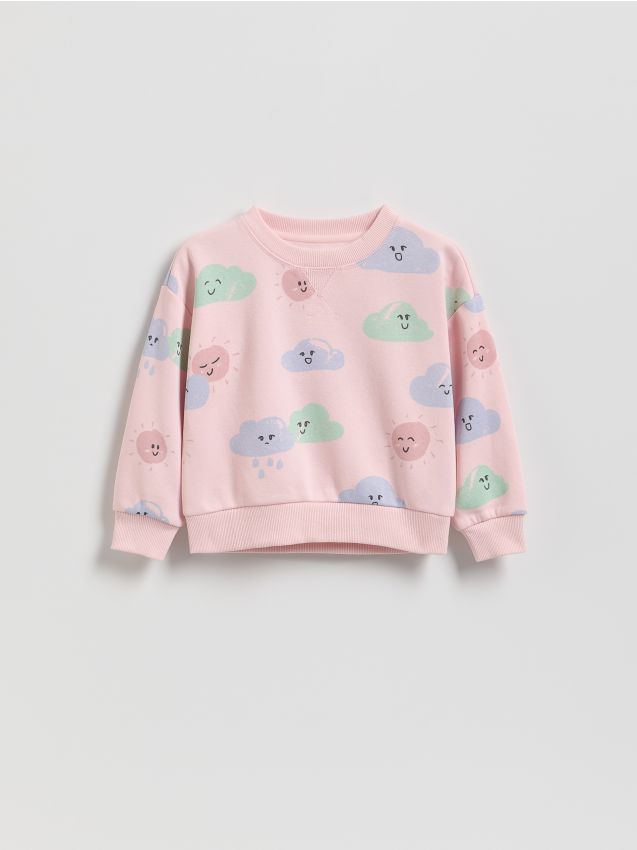 Reserved - Wzorzysta bluza - pastelowy róż