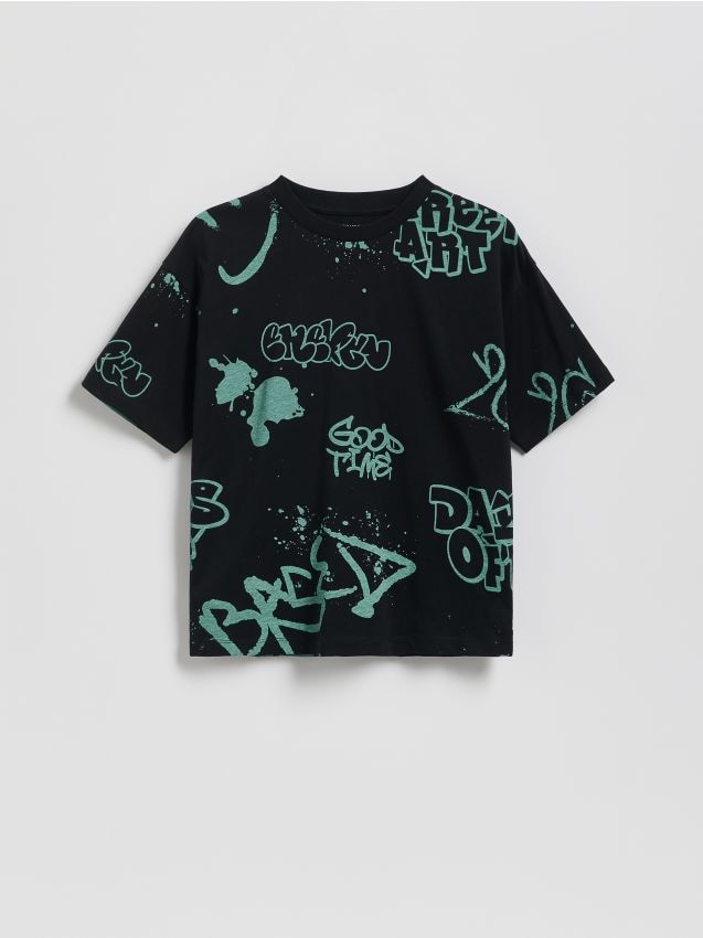 Reserved - T-shirt z nadrukiem - czarny