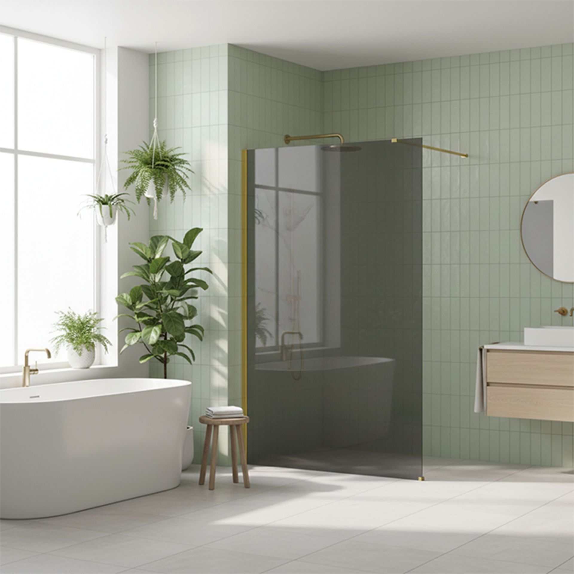 Rea Kabina prysznicowa Walk-In Rea Flexi Grey / Gold 100
