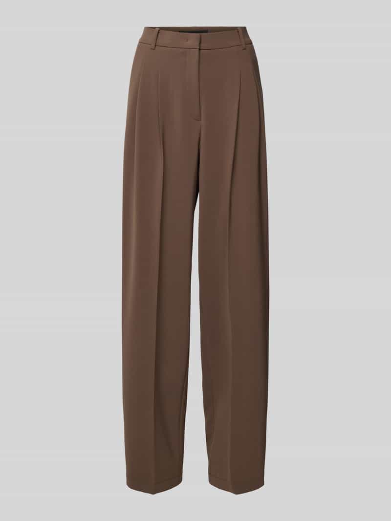 Spodnie materiałowe o szerokim kroju z kieszeniami z tyłu model ‘Emilie’