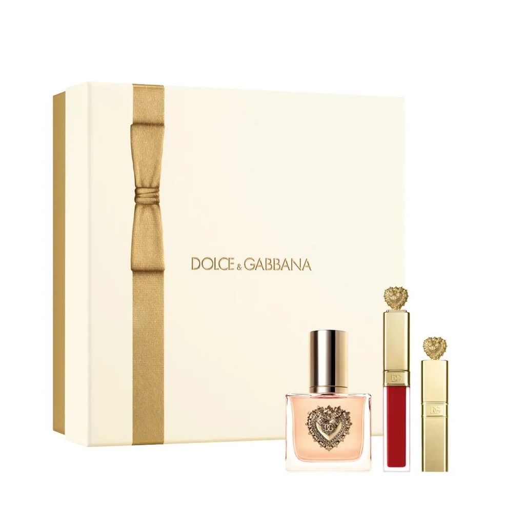 Devotion zestaw woda perfumowana spray 30ml + tusz do rzęs 4ml + pomadka do ust 5ml
