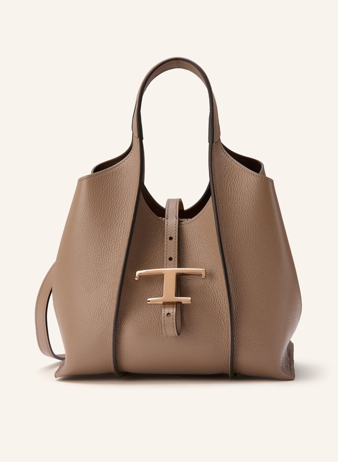 Tod's Torba Shopper T Timeless Small Z Saszetką braun