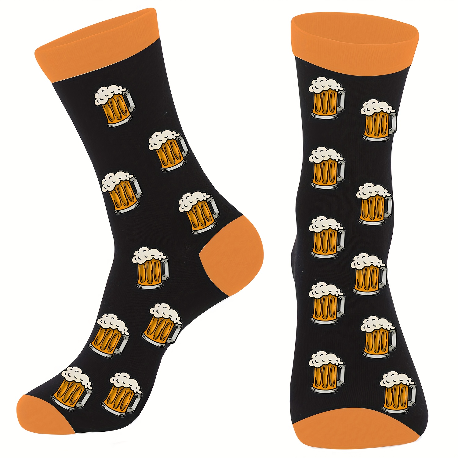 TEMU 1 Para Skarpet z Nadrukiem Jedzenia i Piwa - Zabawne Skarpety z Motywem Pizzy, Burgera i Kiełbasy Pasujące do Strojów Tematycznych - Uniseks dla