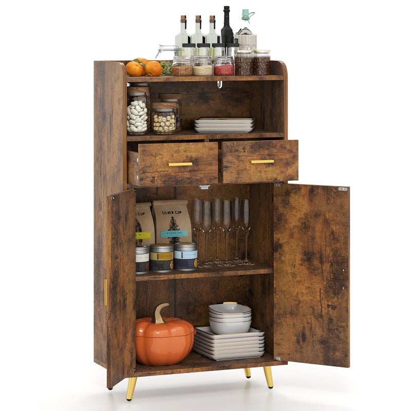 Uniwersalna szafka z podwójnymi drzwiami, 2 szuflady, regulowany regał, szafka do salonu do kuchni, łazienki, salonu, korytarza, szafka kuchenna,