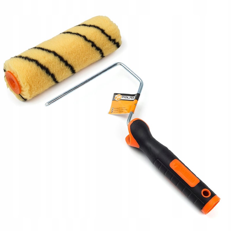 Polax Wałek malarski PREMIUM (zapas) Orange 15cm 30mm + Rączka do wałka 6x150mm