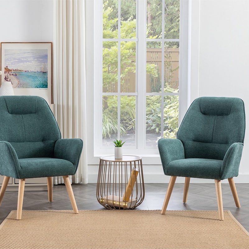 Fotel tapicerowany w morskim błękicie - OSIMO